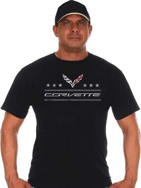 JH Design Men's Corvette T-Shirt C7 C6 C5 C4 C3 C2 C1 Collage Black Shirt